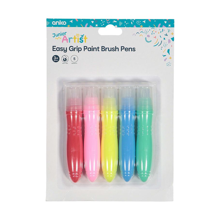 5 Pack Easy Grip Paint Brush Pens