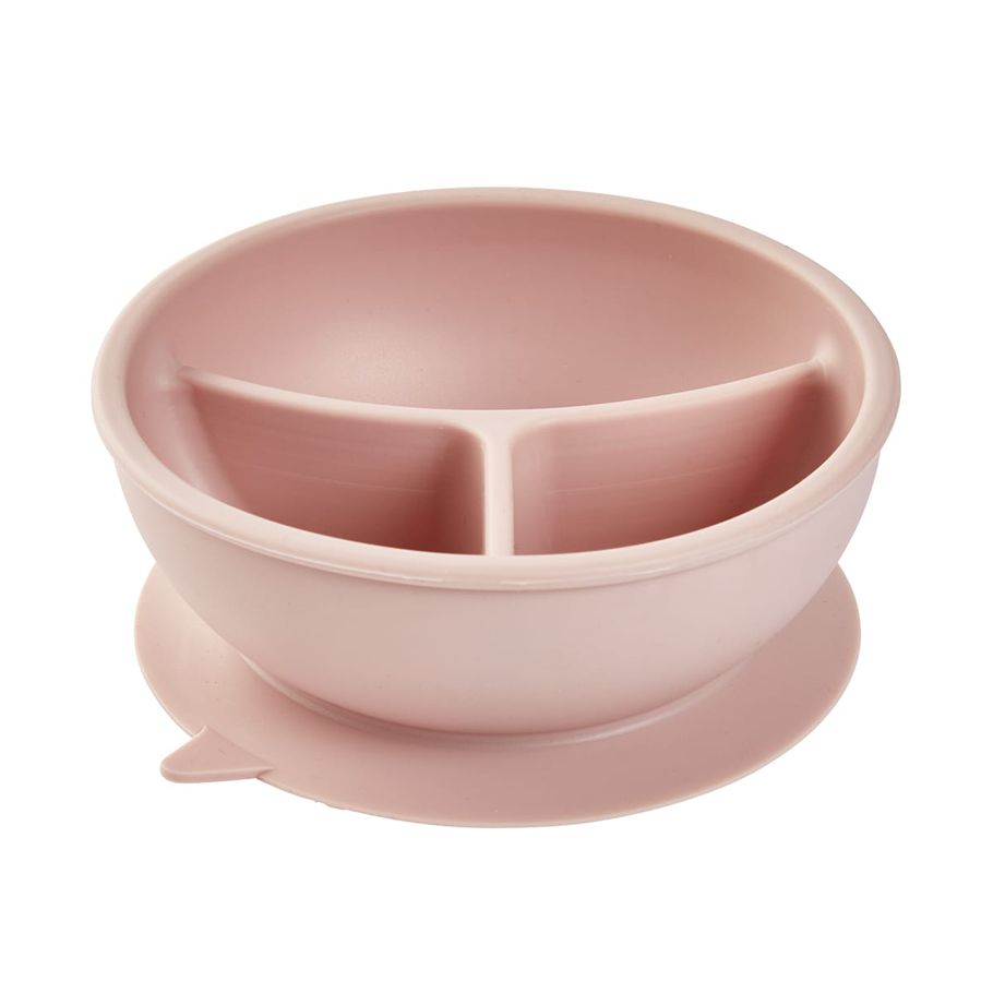 Silicone Suction Divided Bowl - Pink
