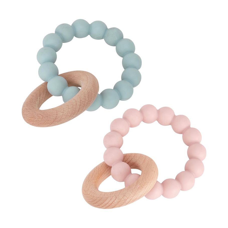 Wooden & Silicone Teether - Assorted