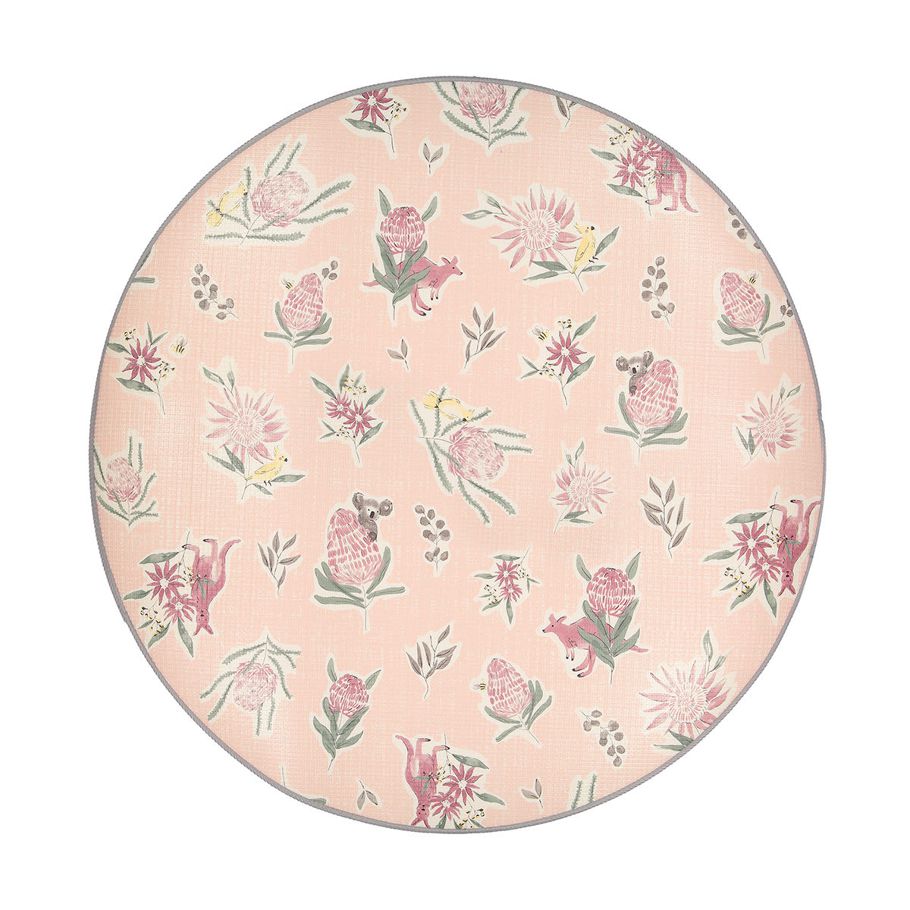 Reversible Round Padded Play and Floor Mat - Floral