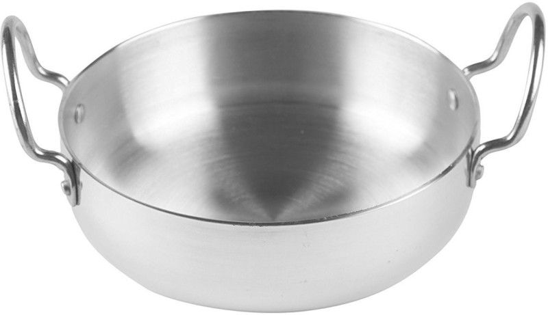 subaa Subaa Anodized Aluminium Kadai/Kadhai/Cooking Pot Size - 8 (Capacity-3 L) Silver-wt 0.7kg Kadhai 25 cm diameter 3 L capacity  (Hard Anodised, Non-stick)
