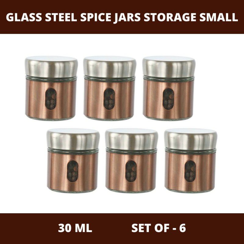 Femora 6 Piece Spice Set  (Steel, Brown, White)