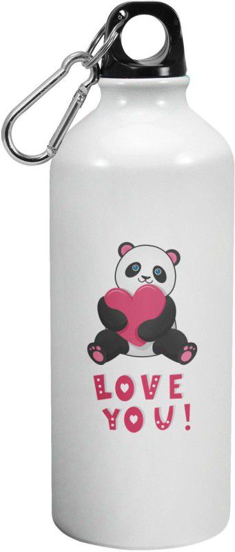 iKraft Panda love you water Bottle 600ml -Gift Idea for Children 600 ml Bottle  (Pack of 1, White, Steel)