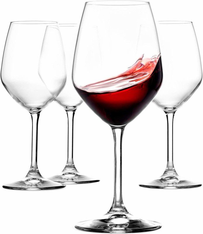 MHOUSE (Pack of 6) RED WINE GLASS 002 Glass Set Wine Glass  (360 ml, Glass, Clear)