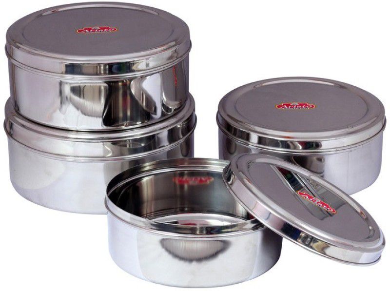 Aristo Houseware - 5800 ml, 3500 ml Steel Grocery Container  (Pack of 4, Silver)