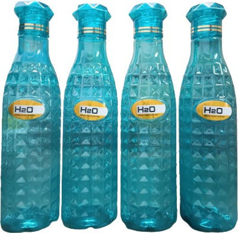 NPS Plastic Transparent water Diamond clear water bottle for kids Fridge, Kitchebln 1000 ml Spray Bottle  (Pack of 6, Blue, Plastic)