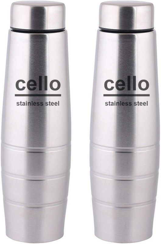 cello fino 1000 ml Bottle  (Pack of 2, Silver, Steel)