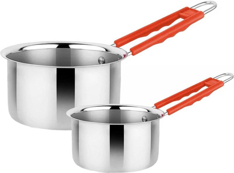 Zomba 0.5 Liter 1 Liter Sauce Pan Milk Pan (Pack of 2) Sauce Pan 12 cm, 15 cm diameter 0.5 L, 1 L capacity  (Stainless Steel)