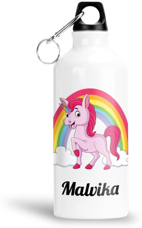 FABTODAY Rainbow Unicorn Water Bottle for Kids - Best Happy Birthday Gift, Malvika 750 ml Bottle  (Pack of 1, Multicolor, Aluminium)