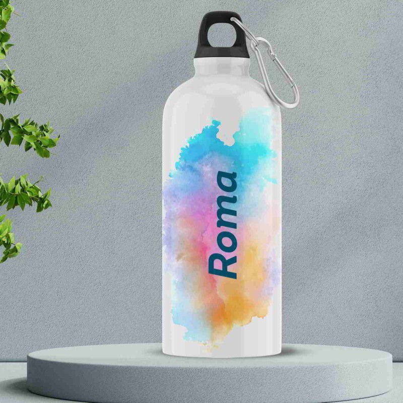 Ashvah Sipper/Water Bottle - Best Happy Birthday Gift for Kids, Name - Roma 600 ml Flask  (Pack of 1, White, Aluminium)