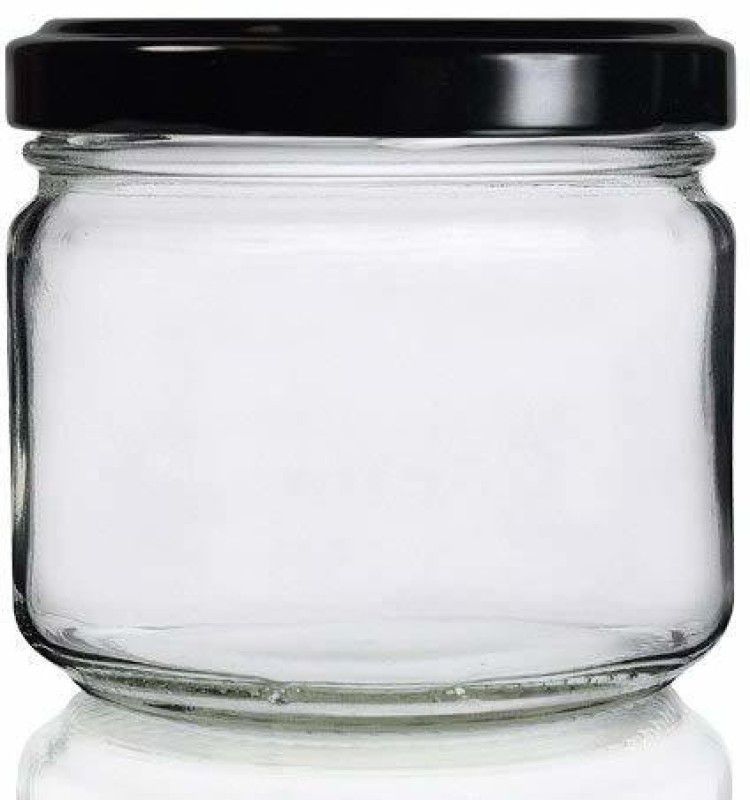 TREE LINIEN - 350 ml Glass Grocery Container  (Pack of 10, Clear, Black, Gold)