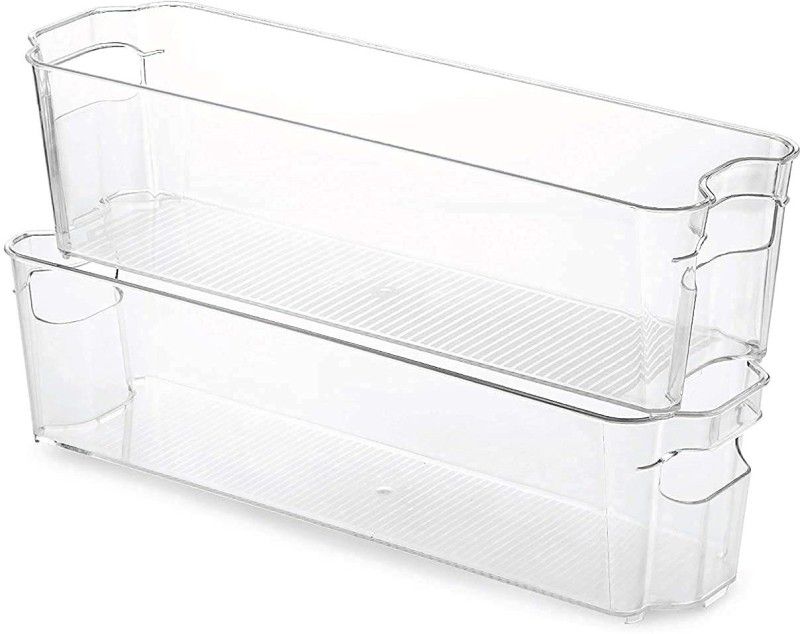 FLIPXEN Fridge Organiser Sturdy Pantry And Refrigerator Storage - 1.6 L Plastic Fridge Container  (Pack of 2, Multicolor)