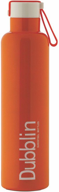 DUBBLIN Double Wall Vacuum Insulated Water Bottle, Keeps Hot 12 Hrs, Cold 24 Hrs 900 ml Bottle  (Pack of 1, Orange, Steel)