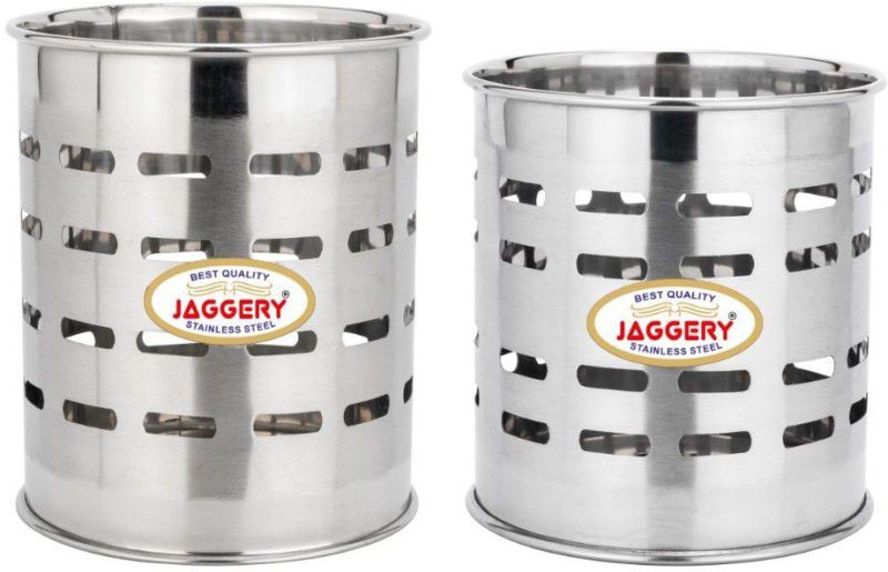 JAGGERY Cutlery Holder,Spoon Stand,Multi Purpose Stand, (Combo 2PC) Stainless Steel Cutlery Set  (Pack of 2)