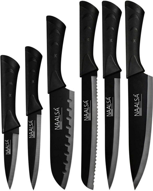 NAALSA RIYA Stainless Steel Premium High-Carbon Professional Kitchen Knife Set with Non-Stick Coating, 6-Pieces Carbon Steel Knife Set  (Pack of 6)