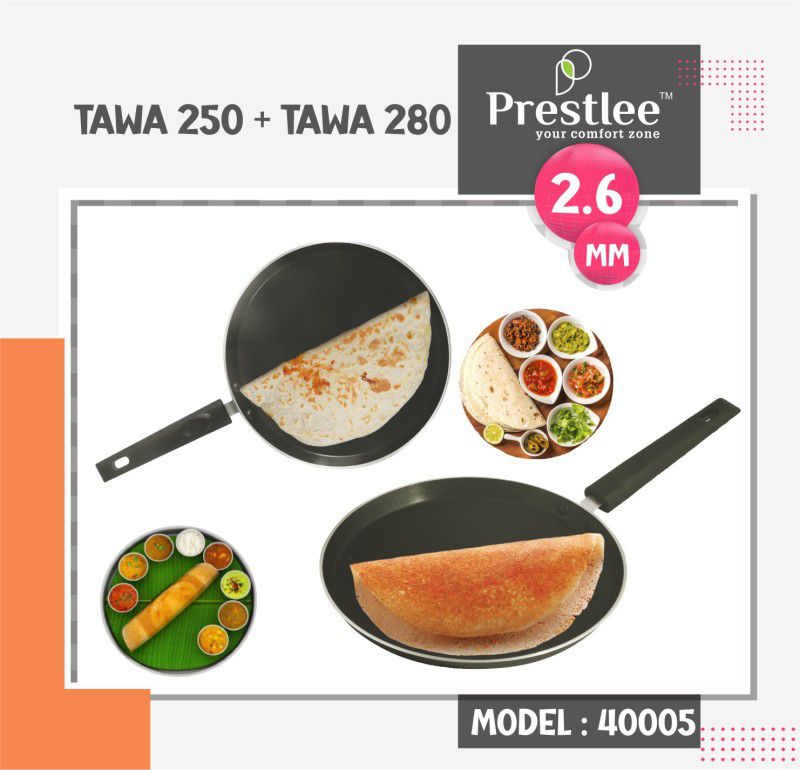 Sabari Prestlee PNFT-40006 Non-Stick Coated Cookware Set/Non Stick Cookware/Tawa Pan Tawa 28 cm diameter  (Aluminium, Non-stick)