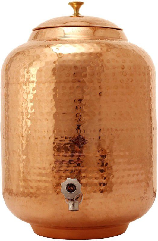 IndianArtVilla Copper Water Pot, 18 Liter (Brass knob) Bottled Water Dispenser