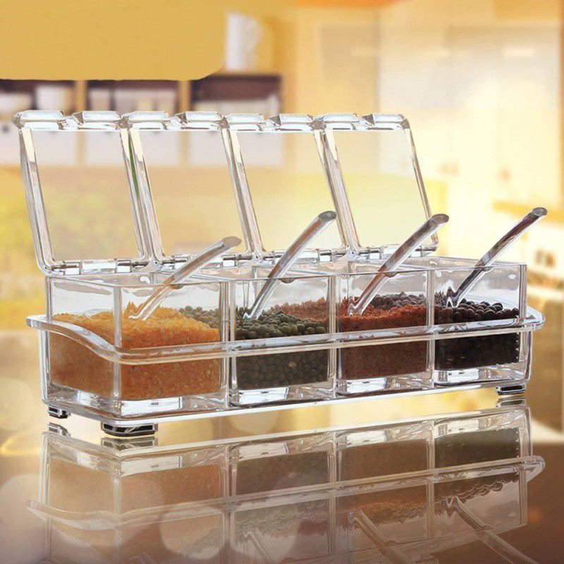 Riddhi Imperial 1 Piece Spice Set  (Glass, Clear)