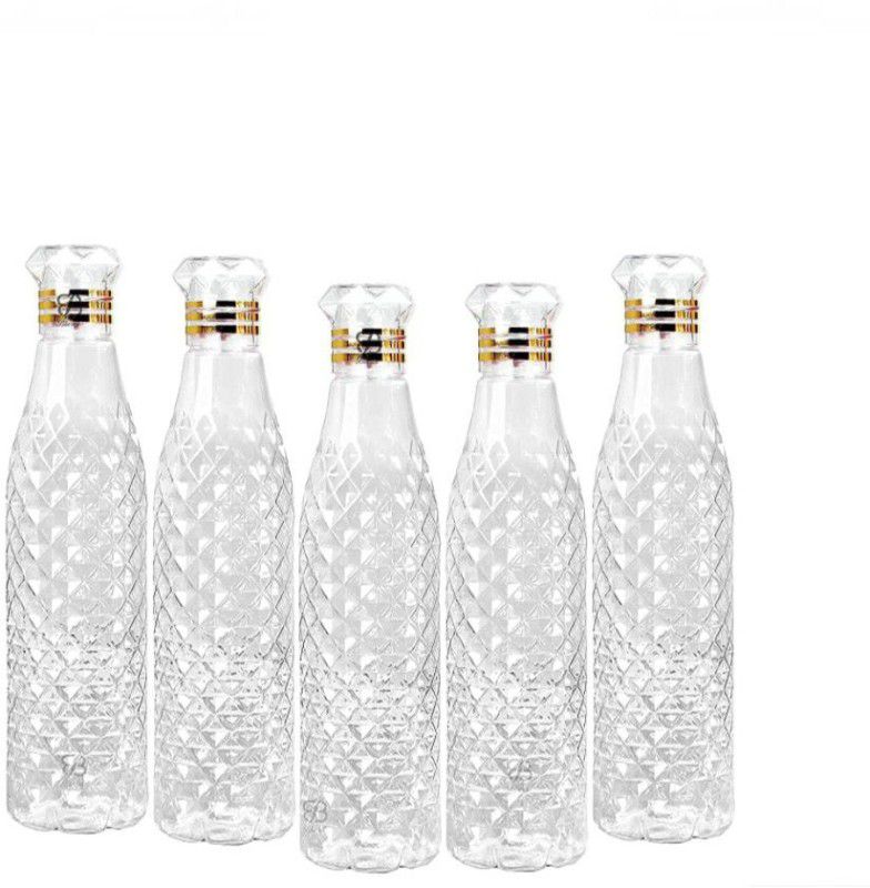 Kitchen4U Transparent Plastic Bottle 1000 ml Bottle  (Pack of 5, Clear, Plastic)