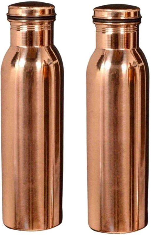 G Mart Nayra Copper Brown Watter Bottle 1000 ml, Set of 2 1 L Bottle  (Pack of 2, Brown, Copper)