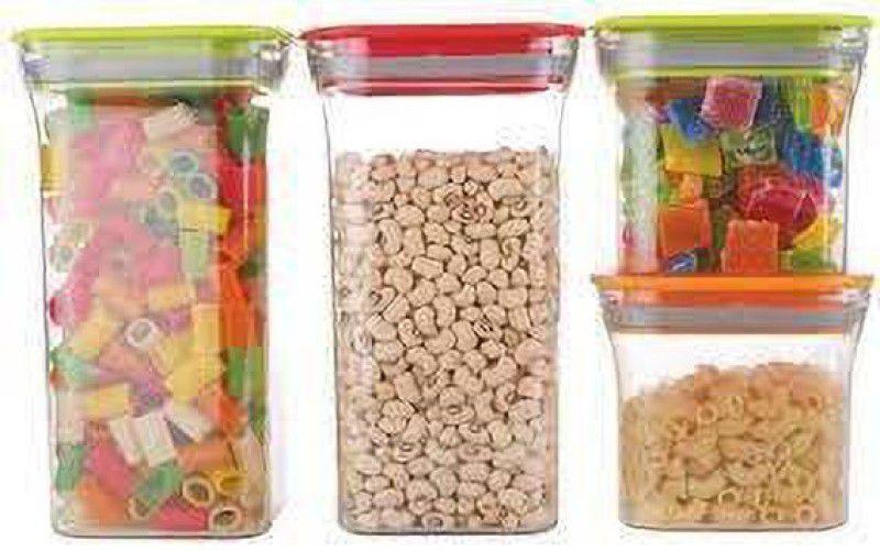 KHODAL ENTERPRISE KIT KAT CONTAINER (4PCS SET) - 1500 ml Plastic Cereal Dispenser  (Pack of 4, Multicolor)