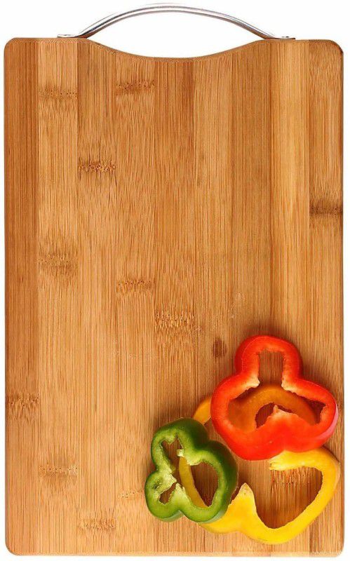 KitchenFest High Quality Wooden Bamboo Chopping Board Wooden Cutting Board  (Beige Pack of 1 Dishwasher Safe)