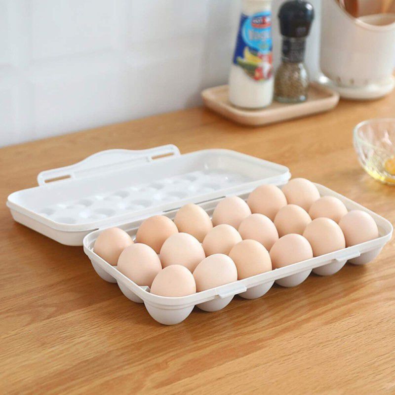 enrics 18 Egg box Holder Refrigerator Storage Container Eggs Box Egg Tray - 1.5 Plastic Egg Container  (Multicolor)