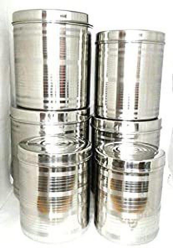 KITCHEN NEXT - 2 L, 10 L Steel Bread Container  (Pack of 10, Silver)