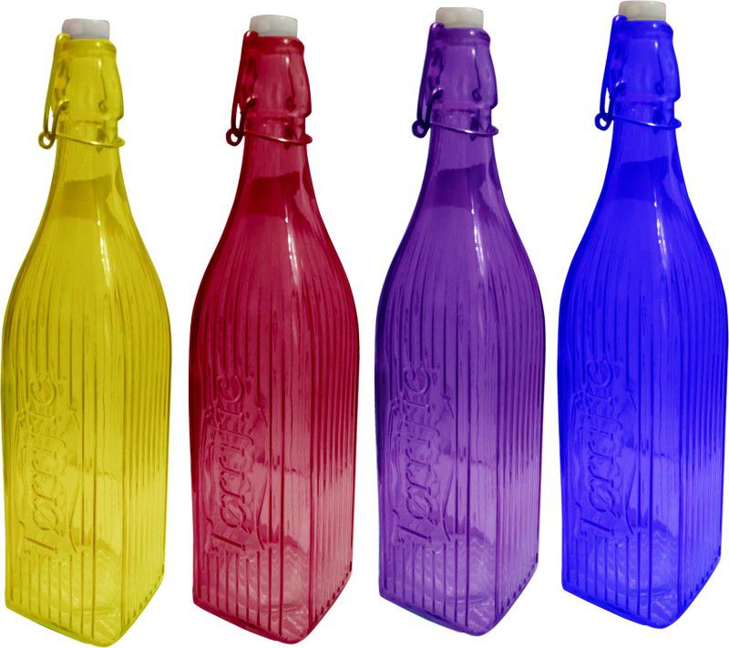 Rsraghav HDLG33 1000 ml Bottle  (Pack of 4, Multicolor, Glass)