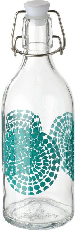 IKEA Bottle With Stopper Clear Glass Patterned 0.5 l (17 oz) 500 ml Bottle  (Pack of 1, White, Glass)