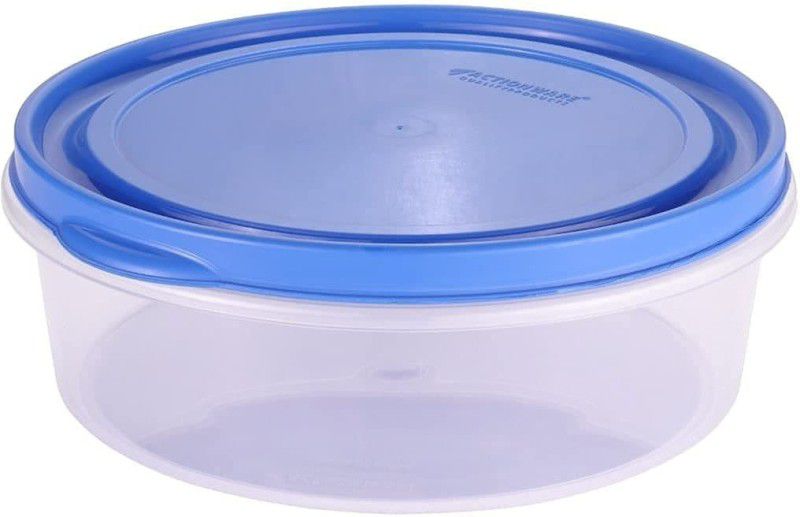 Aryamurti Round khakra papad and chapati box with lid - 4 L Plastic Utility Container  (Pack of 2, White, Blue)