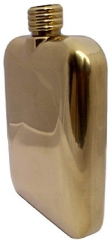 Protos India.Net Stainless Steel Golden Matt Hip Flask Stainless Steel Hip Flask  (207 ml)