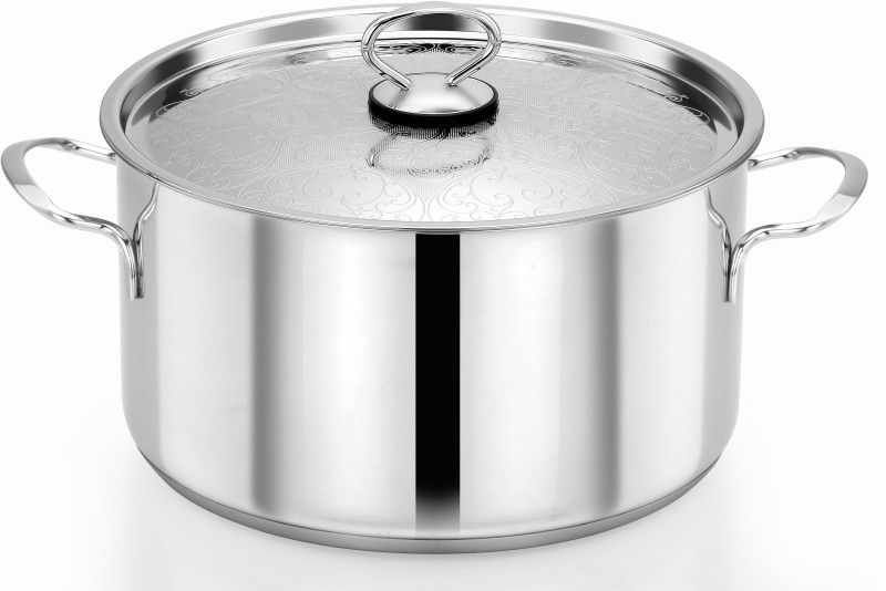 Pradeep SS Sandwich Bottom (Bello) Cook Pot 18 cm diameter 2.3 L capacity with Lid  (Stainless Steel, Induction Bottom)