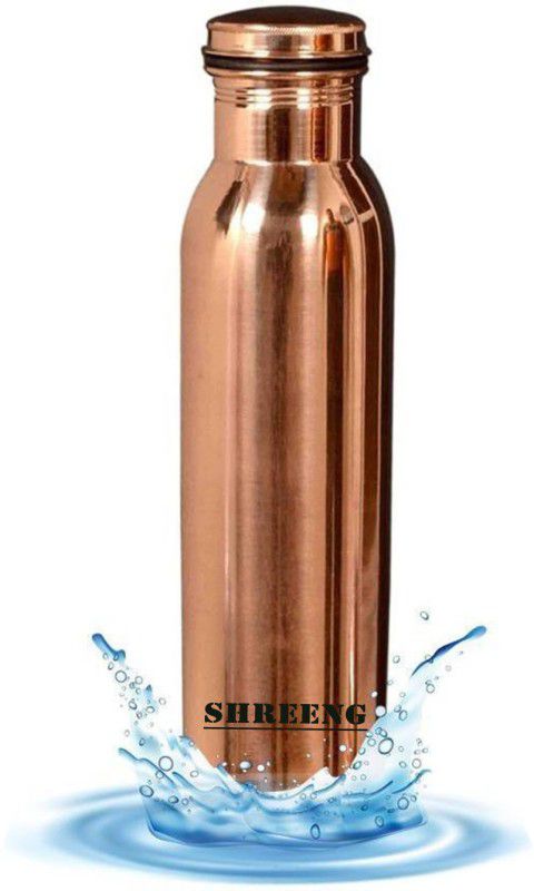 Shreeng Matt Finish Lacqour Coated Anti Tarnished Leak Proof Copper Bottle, Travel Essential, Drinkware, 800 ML 800 ml Bottle  (Pack of 1, Brown, Copper)