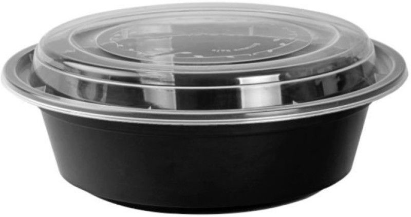CLAM SHELL Multicolor Plastic Round Food Container Cups Storage Box 750ML (PACK OF 40) - 750 ml Plastic Grocery Container  (Pack of 40, Black)