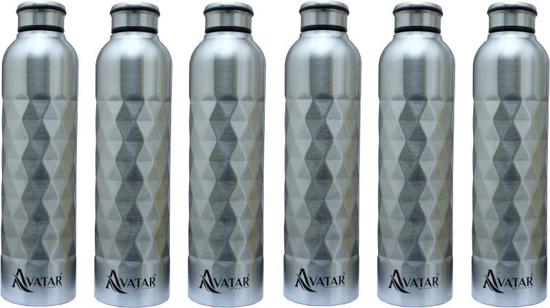 AVATAR RAVAN 1000 ML 182 STEEL WATER BOTTLE PACK OF 6 1000 ml Bottle  (Pack of 6, Silver, Steel)