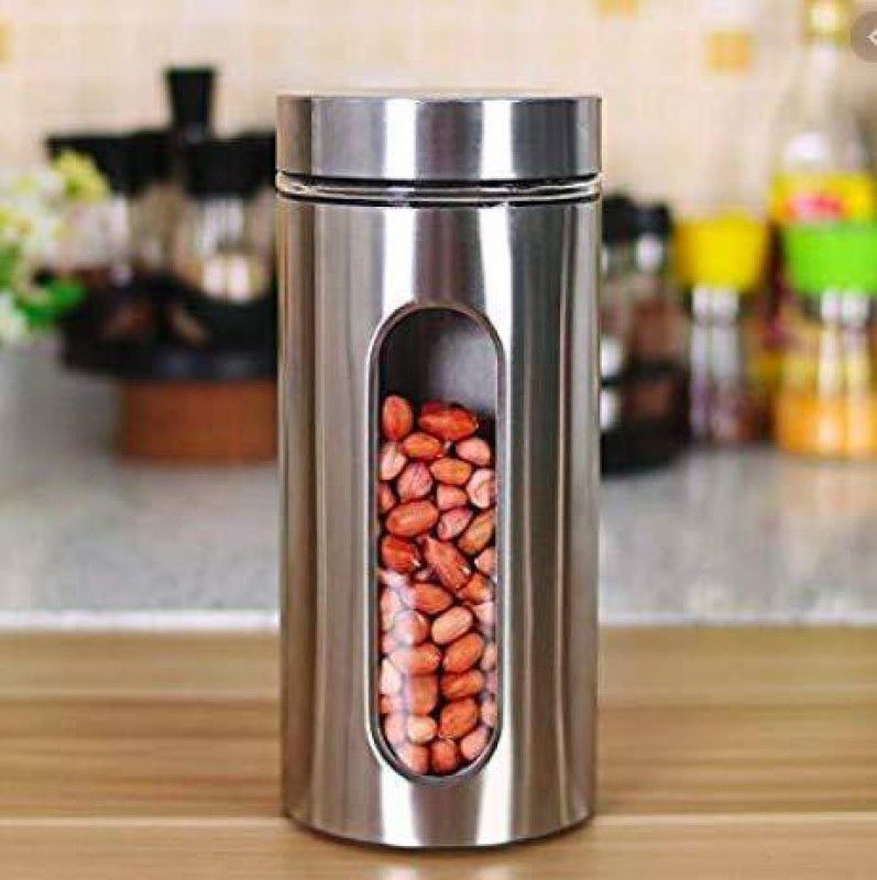 Fronted - 550 ml Steel Tea Coffee & Sugar Container  (Silver)
