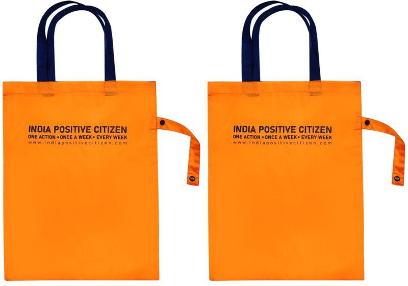 Clean Planet Pack of 2 Grocery Bags  (Orange)