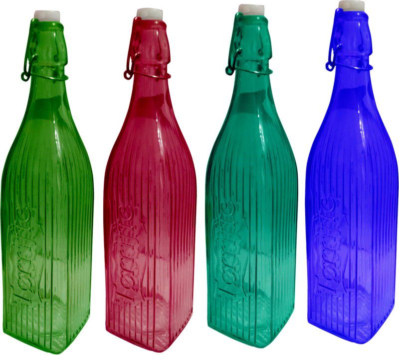 Rsraghav HDLG31 1000 ml Bottle  (Pack of 4, Multicolor, Glass)