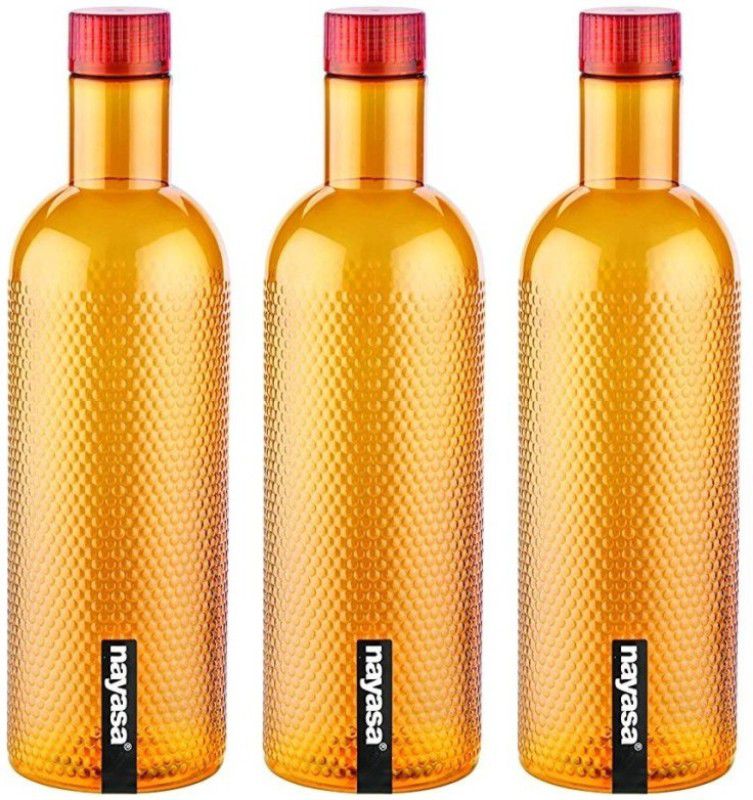 NAYASA water/fridge bottle 1000 ml Bottle  (Pack of 3, Orange, Plastic)