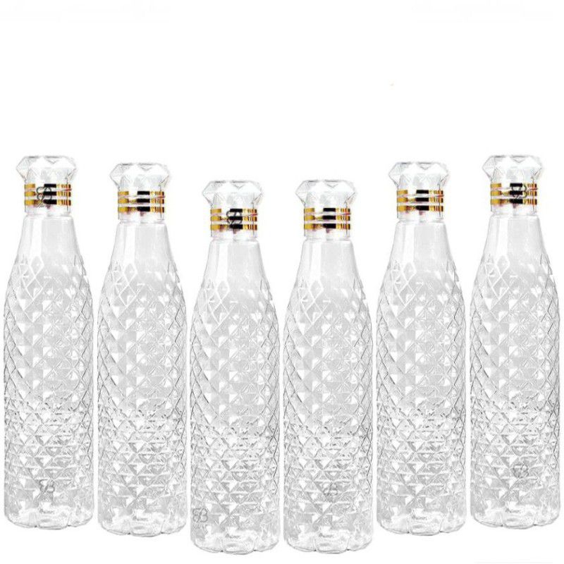 Kitchen4U Transparent Plastic Bottle 1000 ml Bottle  (Pack of 6, Clear, Plastic)