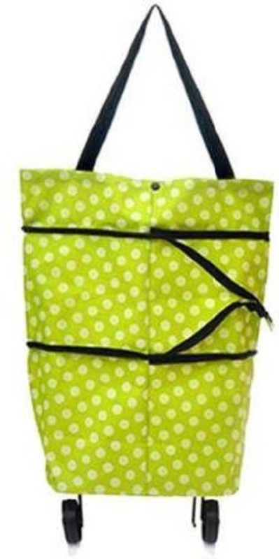 belldial Portable 2 in 1 Shopping Trolley Bag with Foldable wheels Basket to Shop Grocery, Vegetables for Women Grocery Bag  (Multicolor)