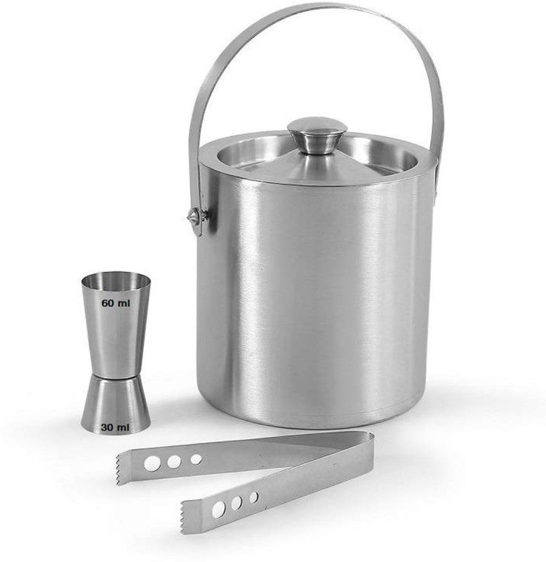 Xllent 1.5 L Steel Steel Ice Bucket Pack of 3 Ice Bucket  (Silver)