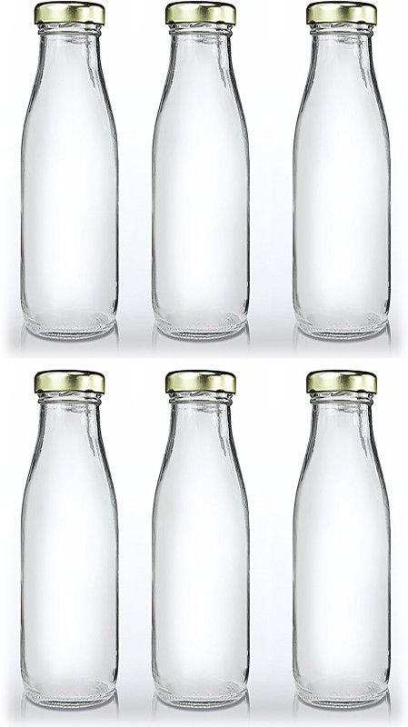 Hygienic Air Tight Italian Glass Water Bottle, Milk Bottle, Juice Bottle 1000 ml Bottle  (Pack of 6, Glass)