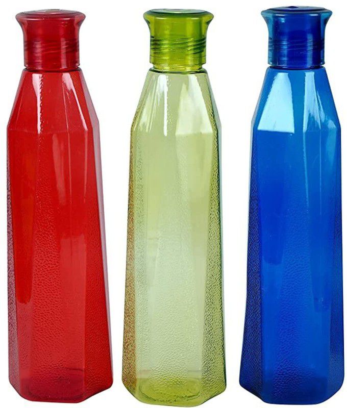 TIRTHA COLLECTION Platinum bottle set of 3 1000 ml Bottle  (Pack of 3, Multicolor, Plastic)