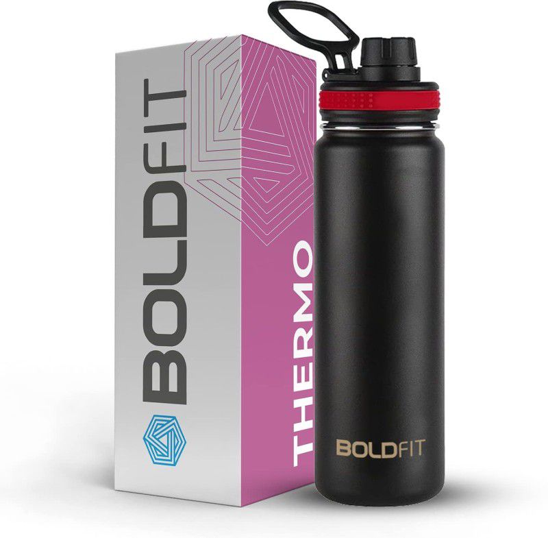 BOLDFIT water bottle 1000 ml Bottle  (Pack of 1, Black, Aluminium)