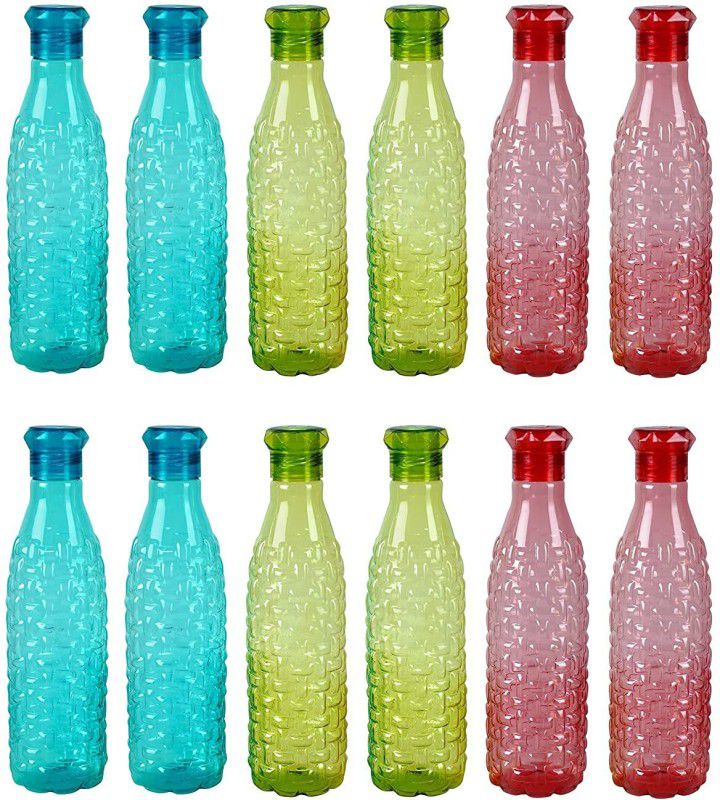 TIRTHA COLLECTION Puzzle bottle set of 12 1000 ml Bottle  (Pack of 12, Multicolor, Plastic)