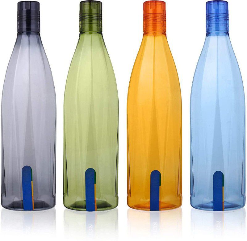 N H Enterprise Premium Quality Apollo Fridge Water Bottle Set ( 4 PCS ) 1000 ml Bottle  (Pack of 4, Multicolor, Plastic)