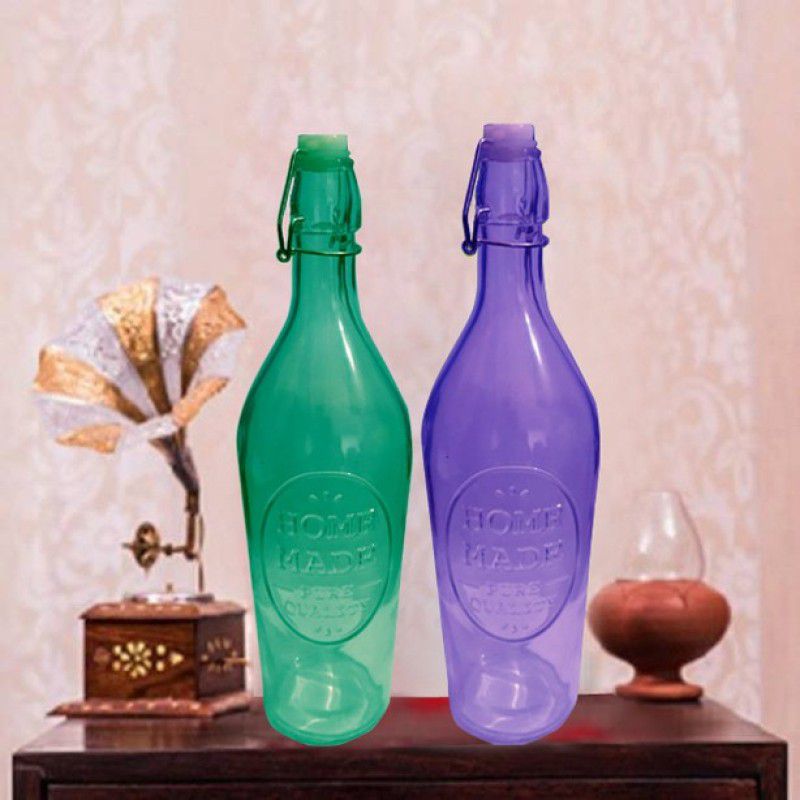 Gauri Creations ASHCN20 1000 ml Bottle  (Pack of 2, Multicolor, Glass)