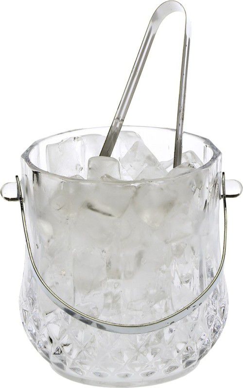 AFAST 1.05 L Glass Clear Glass New Design Ice Bucket With Handle & Tongs -A01 Ice Bucket  (Clear)